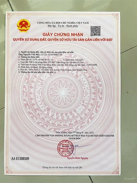 Bán đất đường gò đại xã diên sơn huyện diên khánh giá rẻ