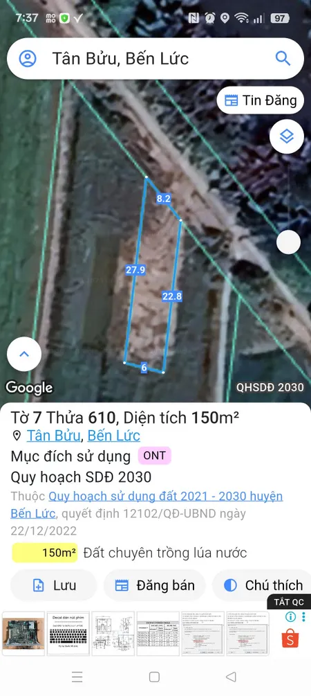 Bán đất 1600m² ngang 42m giá 4 tỷ Xã Lương Hòa