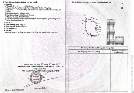 Bán đất 33952m² ngang 600m giá 24 tỷ Xã Xuyên Mộc