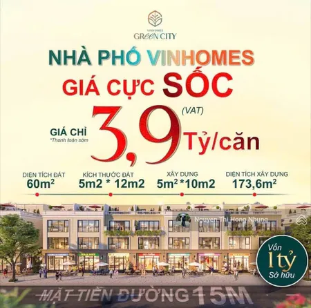 Nhà phố 4 tầng vinhomes full giá 3,9 tỷ hoặc kh chỉ tt 15% ký hdmb 0333 387 ***