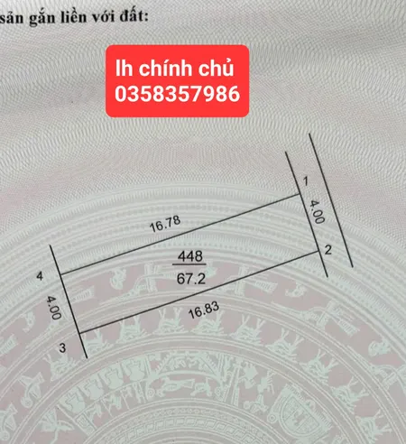 Bán đất 67.2m² ngang 4m giá 1.88 tỷ Xã Sóc Sơn