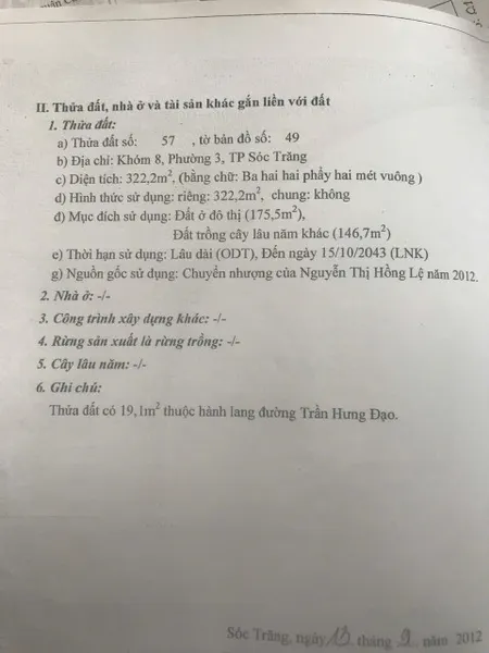 Bán đất Mặt tiền đường Trần hưng đạo chưa tới khách sạn thiên ân thuận lại kho bãi 439.1m² ngang 12.2m giá 13.5 tỷ Phường Phú Lợi