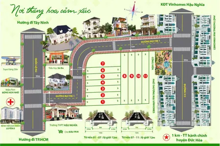 Chính chủ kẹt bank -cần ra đi nhanh lô đất giá đầu tư chỉ 2tỷ960triệu cách Vinhomes Hậu Nghĩa 200m, tương lai trở thành lô góc.