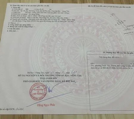 Bán đất 202.4m² ngang 5m giá 1.15 tỷ Phường Tân Thành Phú Mỹ