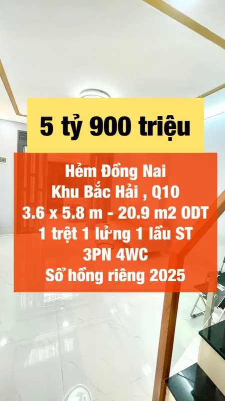 Nhà khu Bắc Hải có 3 phòng ngủ giá 5.9 tỷ !