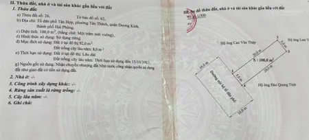 Chính chủ gửi bán lô đất đẹp tân thành, dương kinh ngõ 81