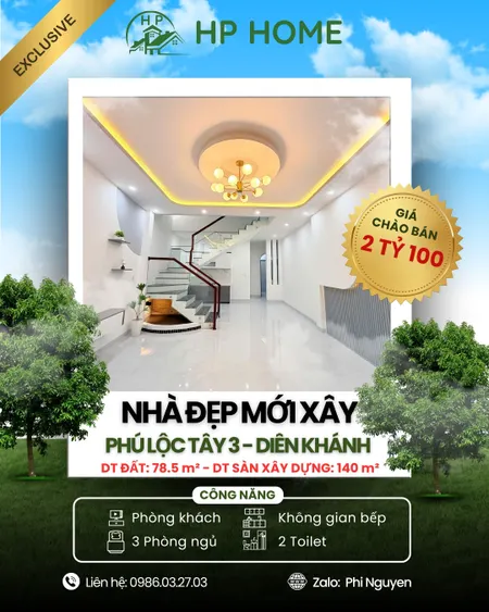 Nhà 1 trệt 1 lầu thiết kế hiện đại – Vị trí siêu thuận tiện ngay trung tâm Diên Khánh