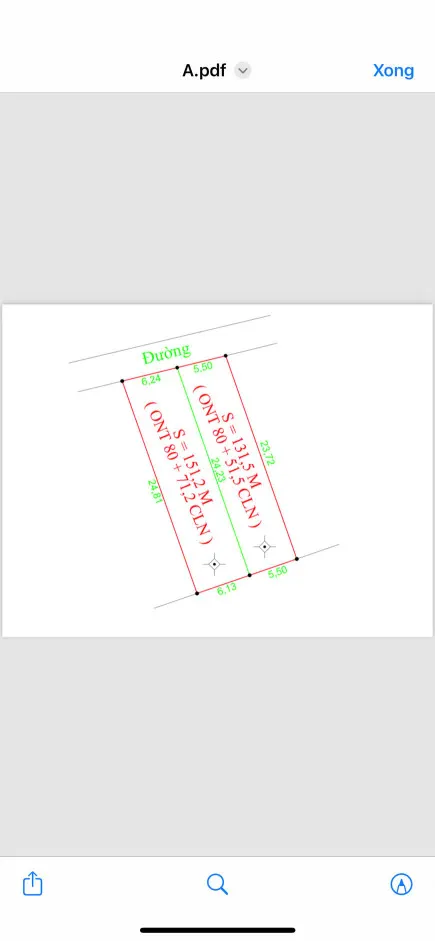 Bán đất 131m² ngang 6.25m giá 2.7 tỷ Xã Bình Xuyên