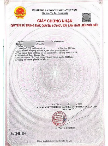 Bán đất 305,4m² ngang 20m giá 25 tỷ Xã Cần Giờ