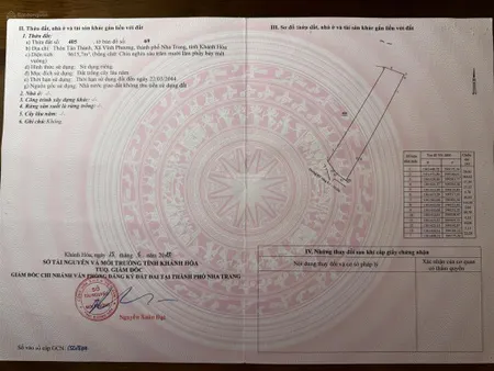 Chính chủ bán đất thôn tân thành, phương bắc nha trang, khánh hòa