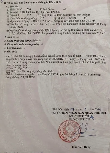 Bán nhà 232m² ngang 6m giá 16.7 tỷ Phường Bình Chiểu