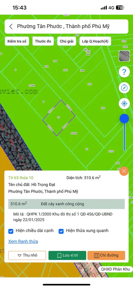 Bán đất 510m² ngang 20m giá 990 triệu Phường Tân Phước