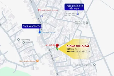 Bán nhà 126m² ngang 9m giá 3.6 tỷ Xã Yên Lãng