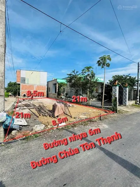 Mặt tiền đất thổ đường nhựa chùa tôn thạnh, 169m2 giá đỉnh 800 triệu.