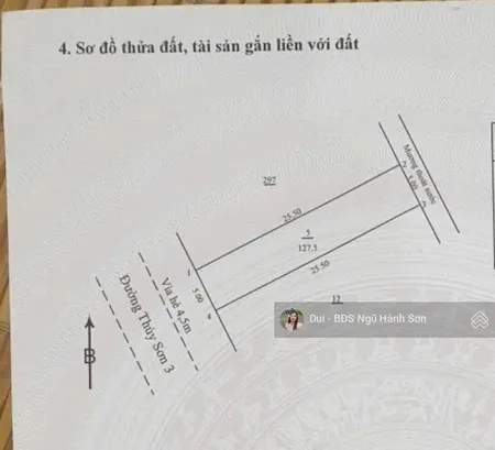 Bán lô đất mặt tiền thủy sơn 3 ngay khu sơn thủy, lô 65 b2.16 127.5m2, giá cực kì tốt chỉ 7.1 tỷ
