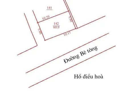 Bán hoặc cho thuê 60m sẵn nhà cấp 4. sử dụng thực tế 100m. 2 mặt tiền. view hồ thoáng mát vĩnh viễn