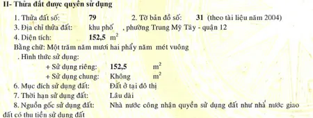 Bán đất 152.5m² giá 10.7 tỷ Phường Trung Mỹ Tây