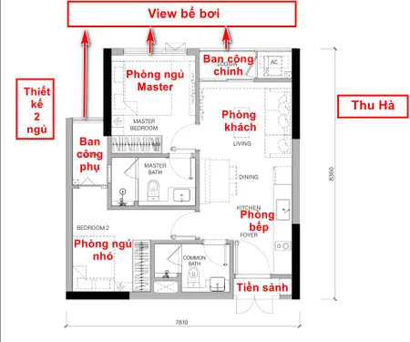 Bán phá giá căn 2pn rẻ nhất chỉ 4 tỷview hồ ngọc traiđông namtầng trungthe senique hanoi