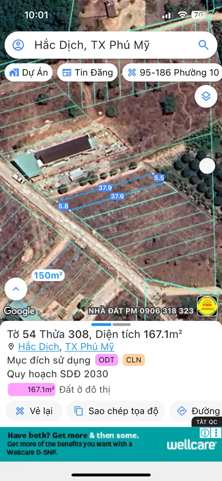 Bán đất 167m² ngang 5m giá 1.2 tỷ Phường Tân Thành
