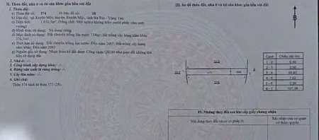 Bán đất 1010,5m² ngang 10m giá 500 triệu Xã Xuyên Mộc