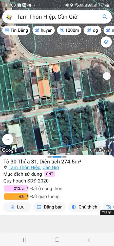 Bán đất 225m² ngang 10m giá 4.5 tỷ Xã Bình Khánh