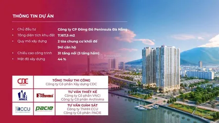 Căn độc quyền 2pn 2wc tầng trung view sông hàn dự án căn hộ cao cấp peninsula đà nẵng