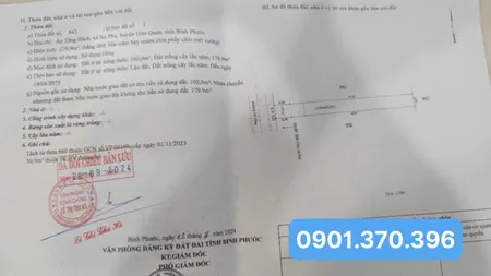 Bán đất 280m² ngang 5m giá 192 triệu Xã Minh Đức Liên hệ chính chủ: 0901.370.396