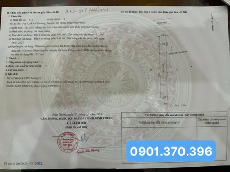 Bán đất 251,5m² ngang 5m giá 560 triệu Xã Tân Hưng Liên hệ chính chủ: 0901.370.396