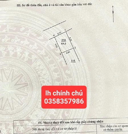 Bán đất 64.5m² ngang 6.7m giá 2.8 tỷ Xã Nội Bài