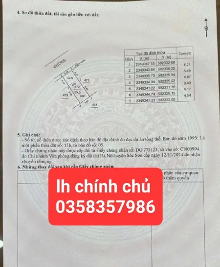 Bán đất 59.6m² ngang 4.6m giá 2.75 tỷ Xã Nội Bài