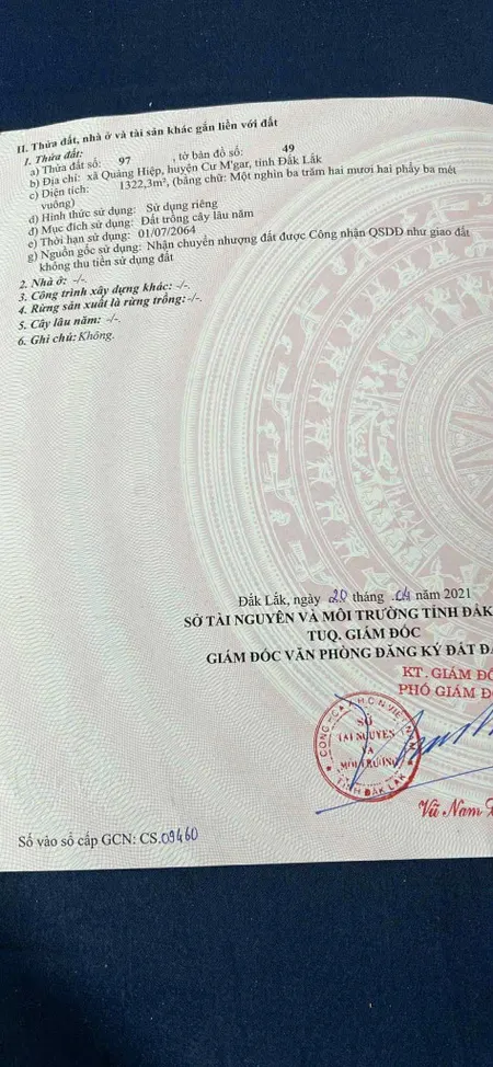 BÁN NHANH 1 SÀO 3 QUẢNG HIỆP - CƯMGAR