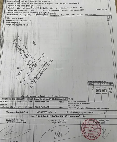 Bán đất thổ cư tại xã long khánh, 422,6m2 giá bán chỉ có 600 triệu