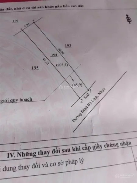 Bán đất 249m2, 5,3 tỷ tại đinh bộ lĩnh, xã lộc an, long thành, đồng nai