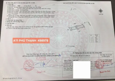 Bán đất thổ cư 1,5 tỷ, diện tích 113 m2, thổ cư 100 m2, tại hiệp thạnh, lâm đồng, cách sân bay 4 km