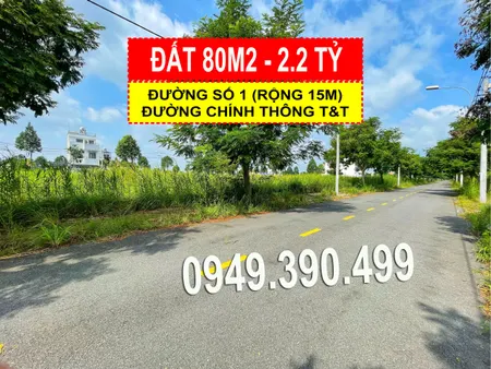 Bán đất 80m² khu Saigon Village - Lô dãy D1, giá 2.1 tỷ Đường số 1 (rộng 15m).