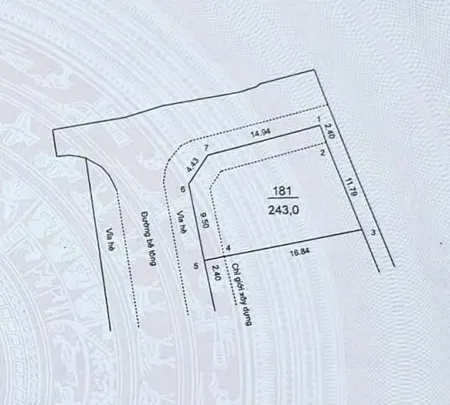 Bán đất 243m² ngang 11.79m giá 8.65 tỷ Xã Nội Bài