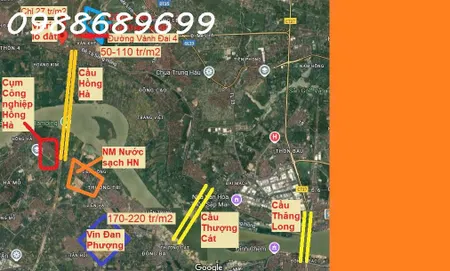Vành Đai 4, cầu Hồng Hà - 139.8m2 full thổ cư, ôtô ngõ thông