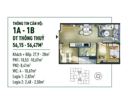 Căn 2n, giá tốt nhất thị trường, chiết khấu 7% và quà tặng khủng