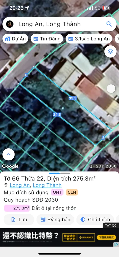 Bán đất 275.3m² Xã Long Thành