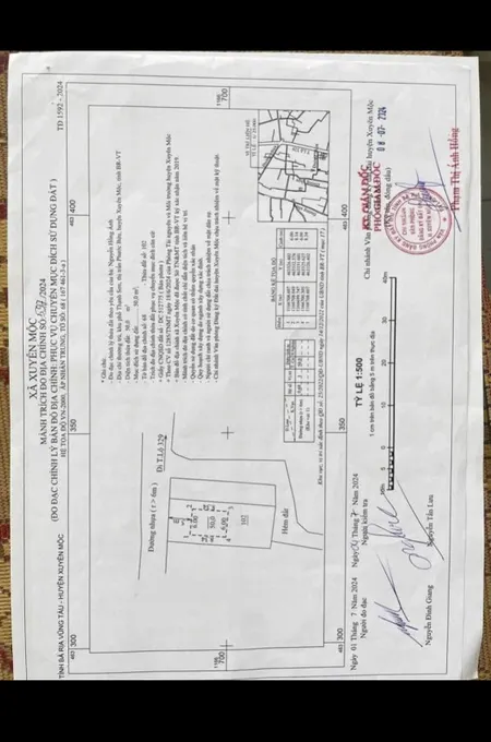 Bán đất 243.9m² ngang 9.8m giá 2 tỷ Xã Xuyên Mộc
