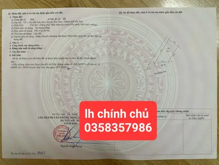 Bán đất 134m² ngang 8.3m giá 14.2 tỷ Xã Sóc Sơn