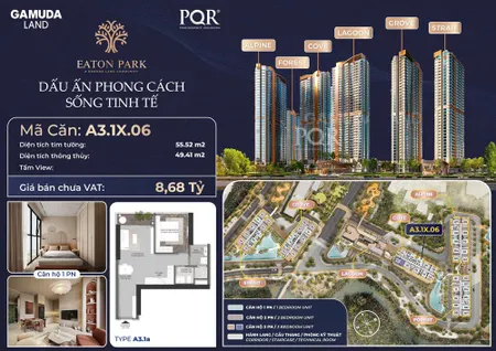 Giỏ hàng căn hộ Eaton Park giá gốc CĐT -  căn hộ cao cấp 1PN, 2PN, 3PN, Shophouse Eaton Park - Gamuda Land, quận 2
