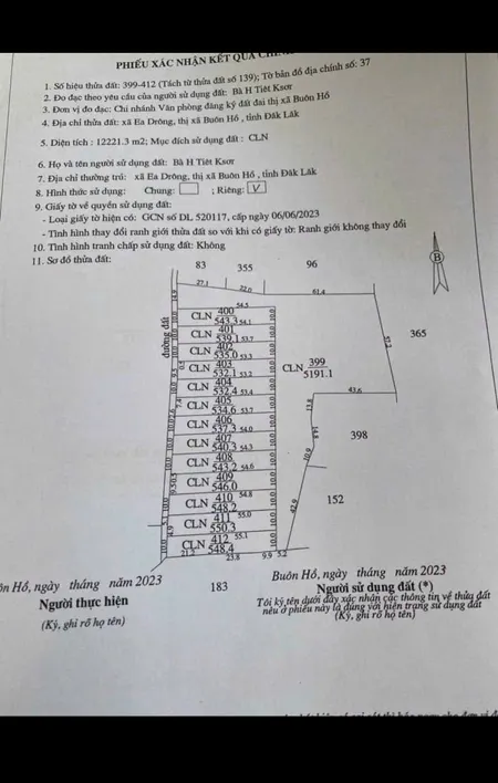 Bán đất 534.6m² giá 140 triệu Xã Ea Drông