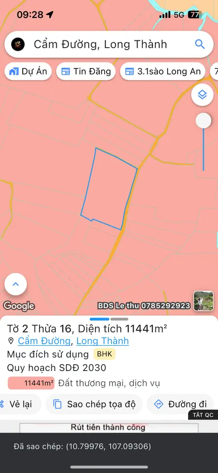 Bán đất 36000m² ngang 120m giá 72 tỷ Xã Xuân Đường