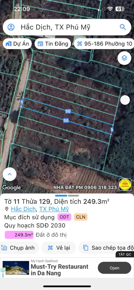 Bán đất 249,3m² ngang 5m giá 1.35 tỷ Phường Tân Thành