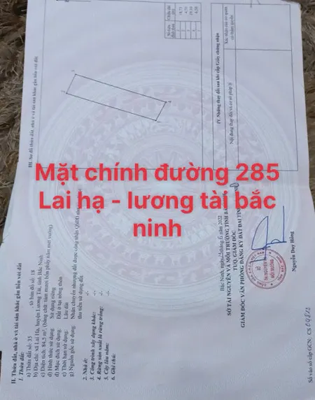 Đất sân bay Gia Bình - Lương Tài - 84.5m2 - 2tỷ700tr