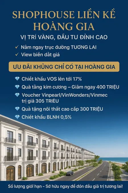 Bán Shophouse Hoàng Gia sinh lời đỉnh cao