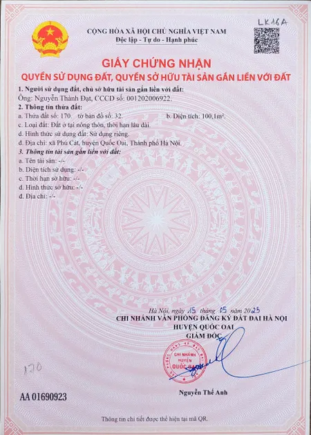 Đất nền Láng Hòa Lạc giá 2.9 tỷ diện tích 100m2 pháp lý sẵn sàng – Nguyễn Hùng BĐS - 0989333012