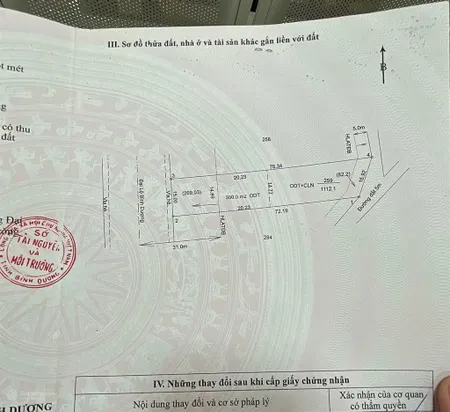 Bán đất đẹp mặt tiền phường tân định, bến cát, bình dương 15 tỷ diện tích 1.112 m (300m t