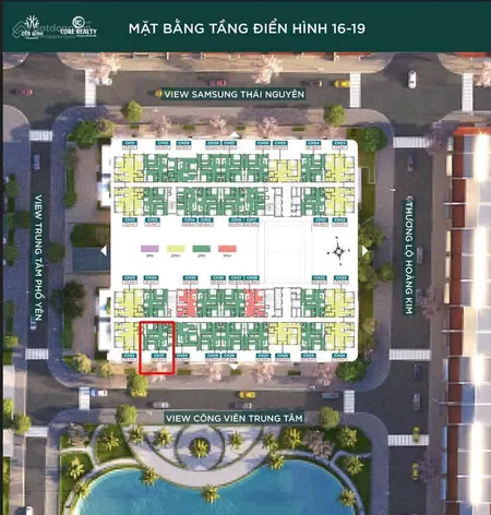 cần bán căn hộ 61,6m2 2 phòng ngủ, 2 vệ sinh hướng đông bắc. cạnh cty samsung thái nguyên.